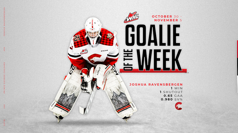 Joshua Ravensbergen named WHL netminder of the Week for the second