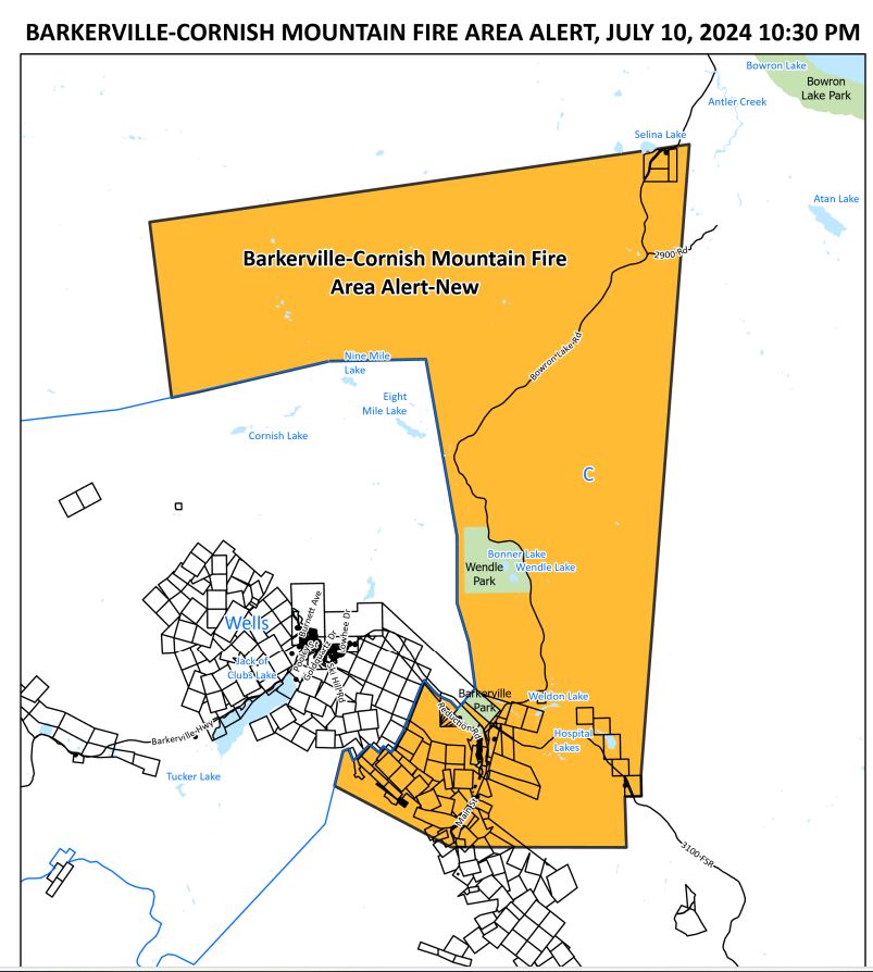 Evacuation Alert Issued For 340 Properties Due To Wildfire Near Cariboo ...