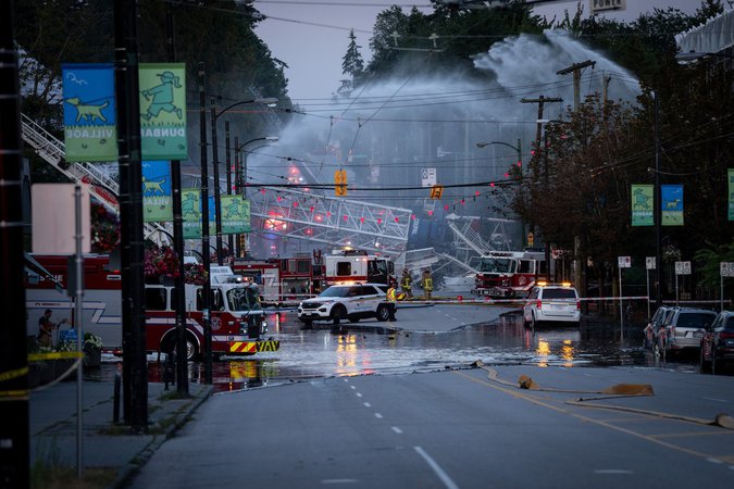 Crane collapses in Vancouver as fire crews battle multiple blazes ...