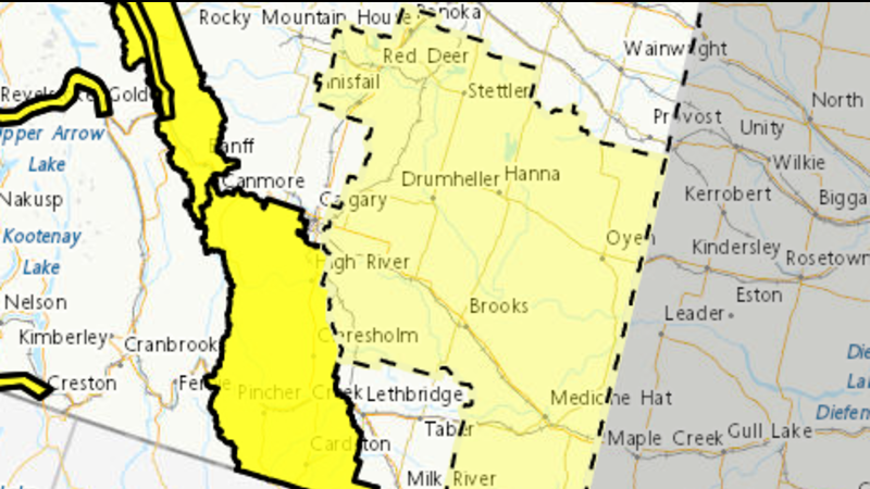 Blowing snow advisory issued for Medicine Hat and area